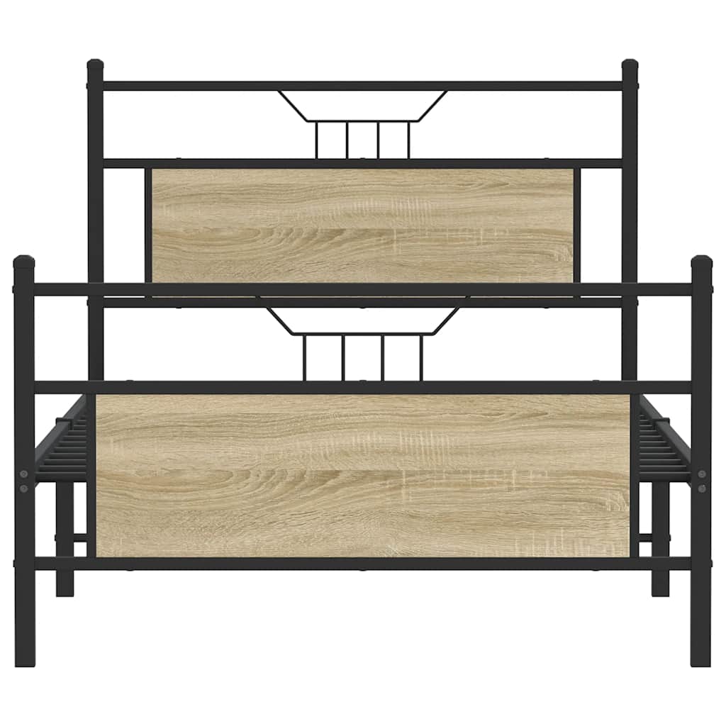 Bedframe zonder matras 107x203cm spaanplaat sonoma eikenkleurig