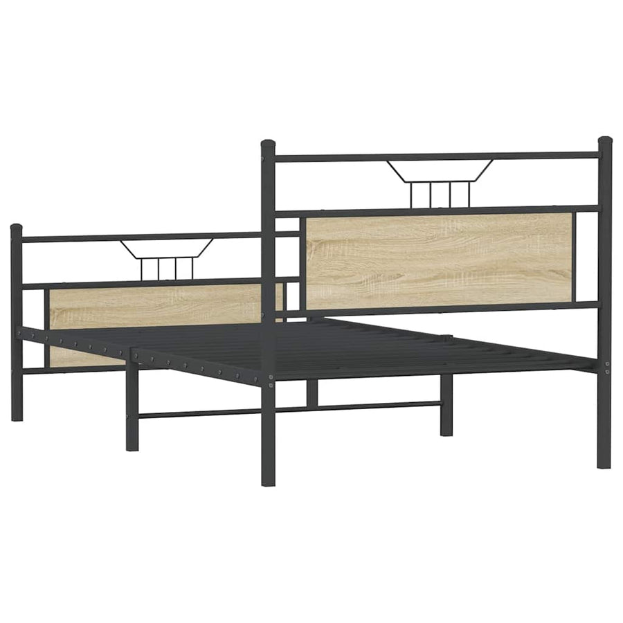 Bedframe zonder matras 107x203cm spaanplaat sonoma eikenkleurig