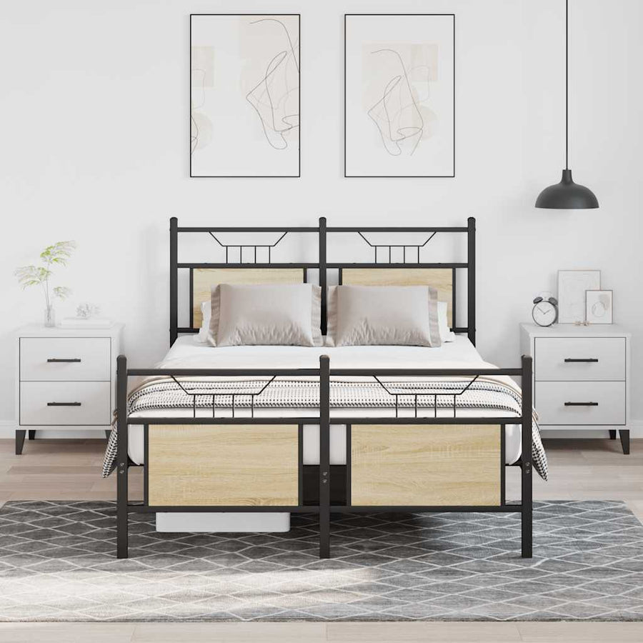 Bedframe zonder matras hout sonoma eikenkleurig 120x190 cm