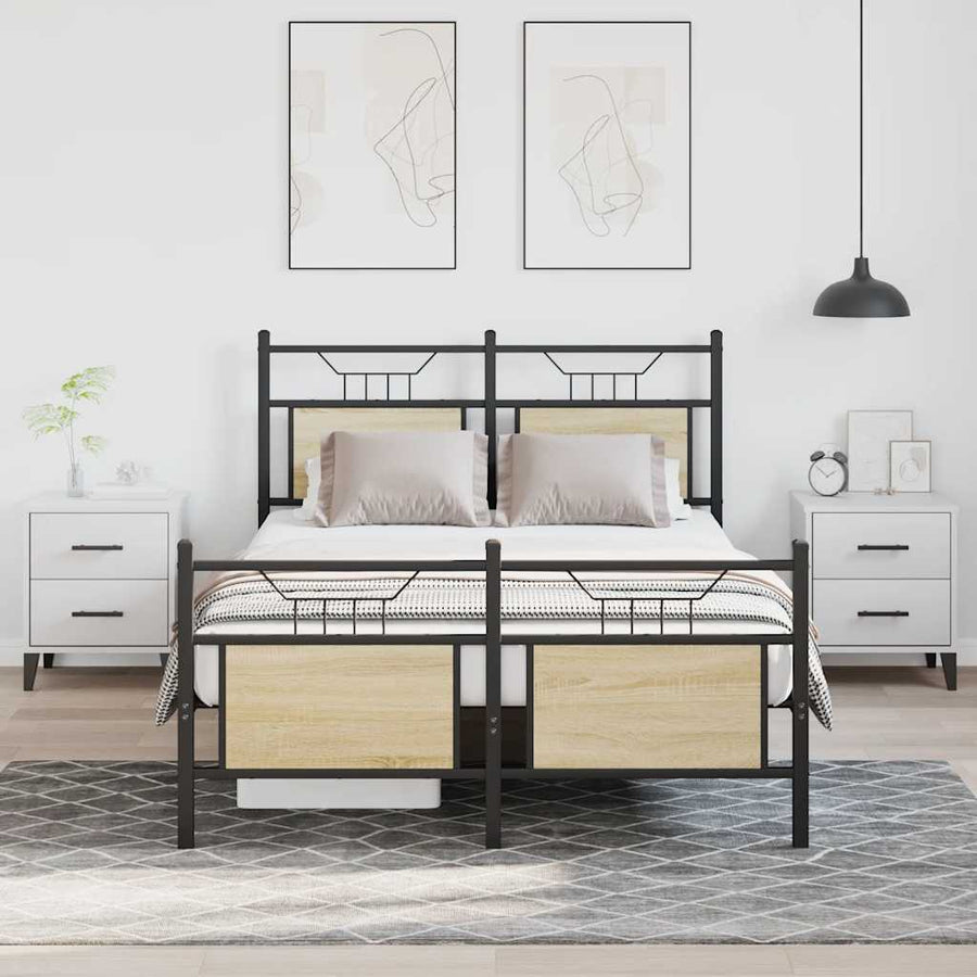 Bedframe zonder matras hout sonoma eikenkleurig 120x200 cm