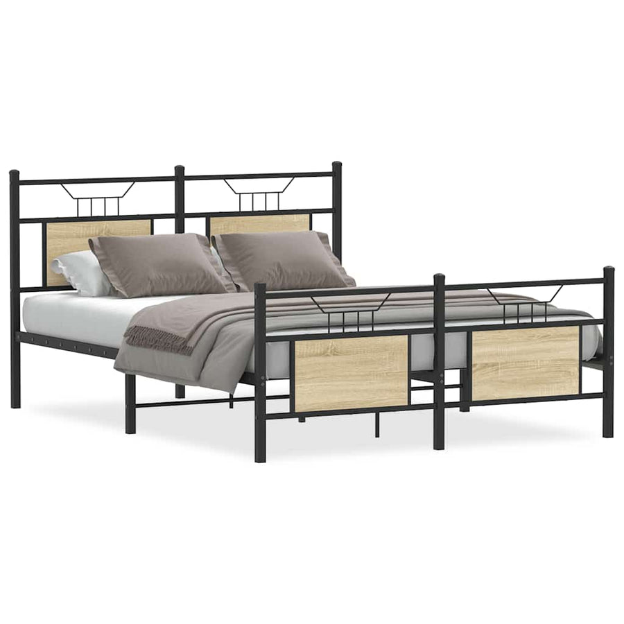 Bedframe zonder matras hout sonoma eikenkleurig 140x190 cm