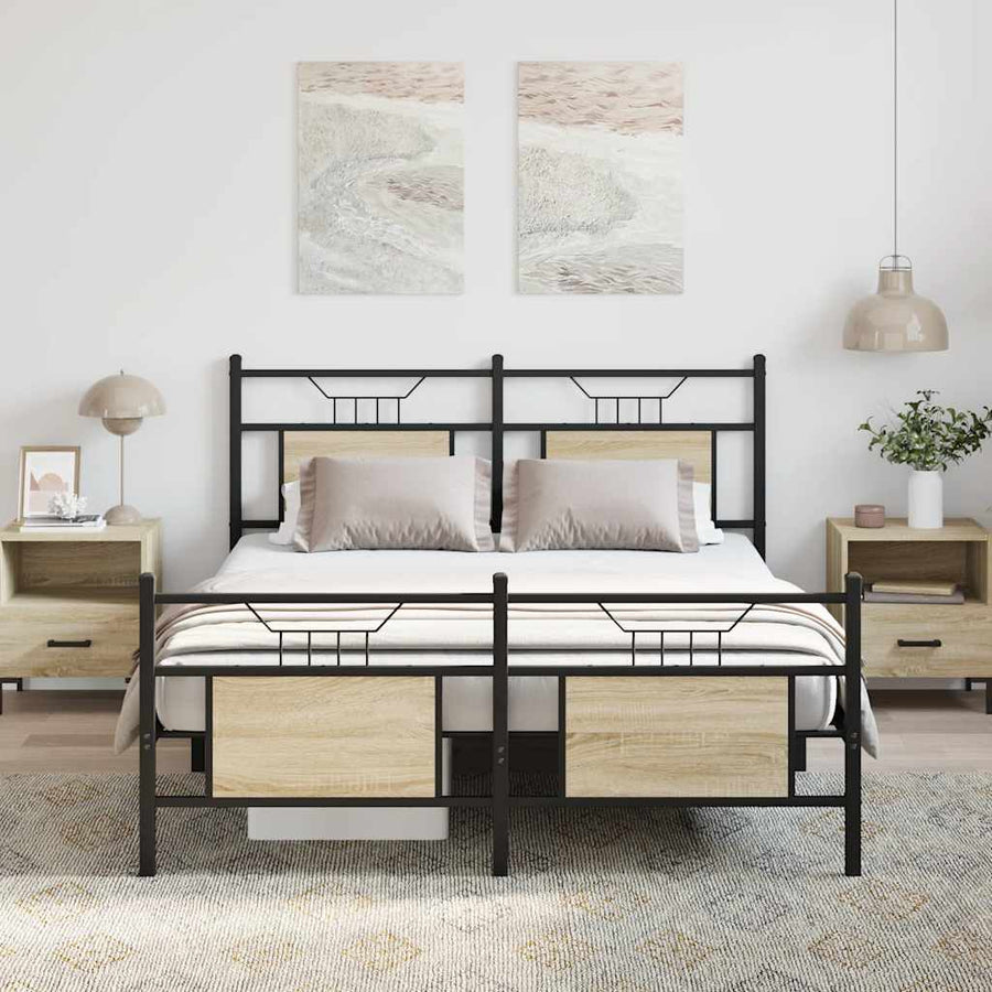 Bedframe zonder matras hout sonoma eikenkleurig 140x190 cm