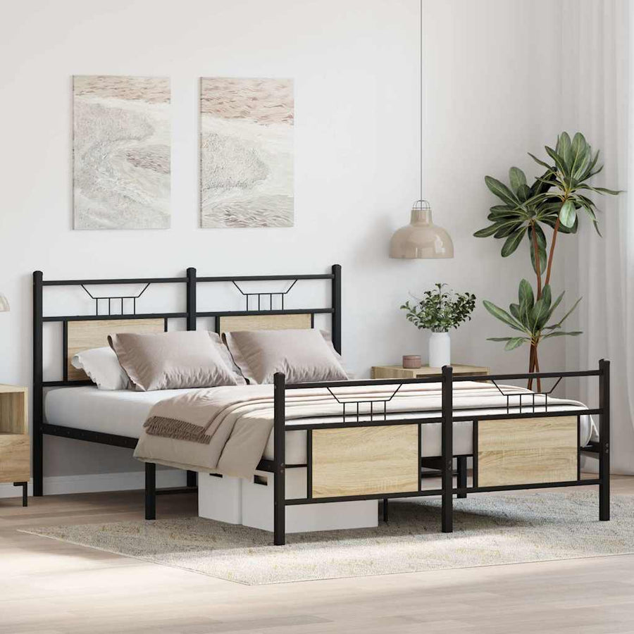 Bedframe zonder matras hout sonoma eikenkleurig 140x190 cm