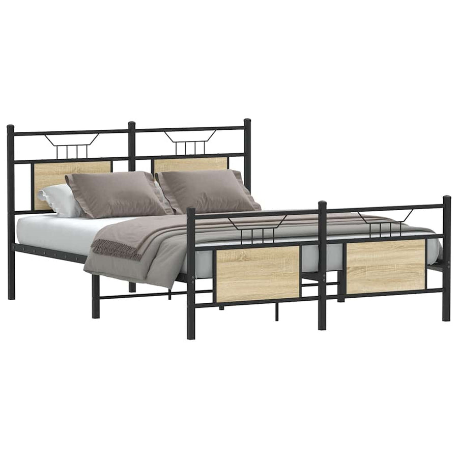 Bedframe zonder matras hout sonoma eikenkleurig 140x190 cm