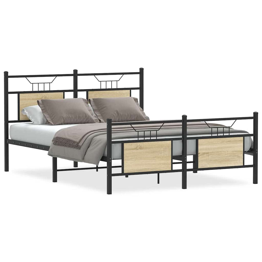 Bedframe zonder matras hout sonoma eikenkleurig 150x200 cm
