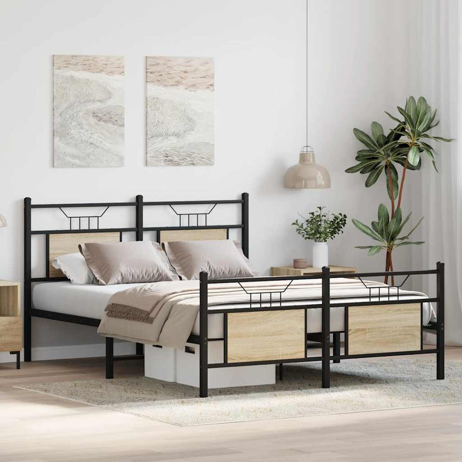 Bedframe zonder matras hout sonoma eikenkleurig 150x200 cm
