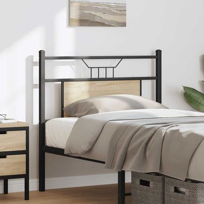 Hoofdbord Sonoma Spaanplaat En Staal Eikenkleurig 80 cm Sonoma eiken