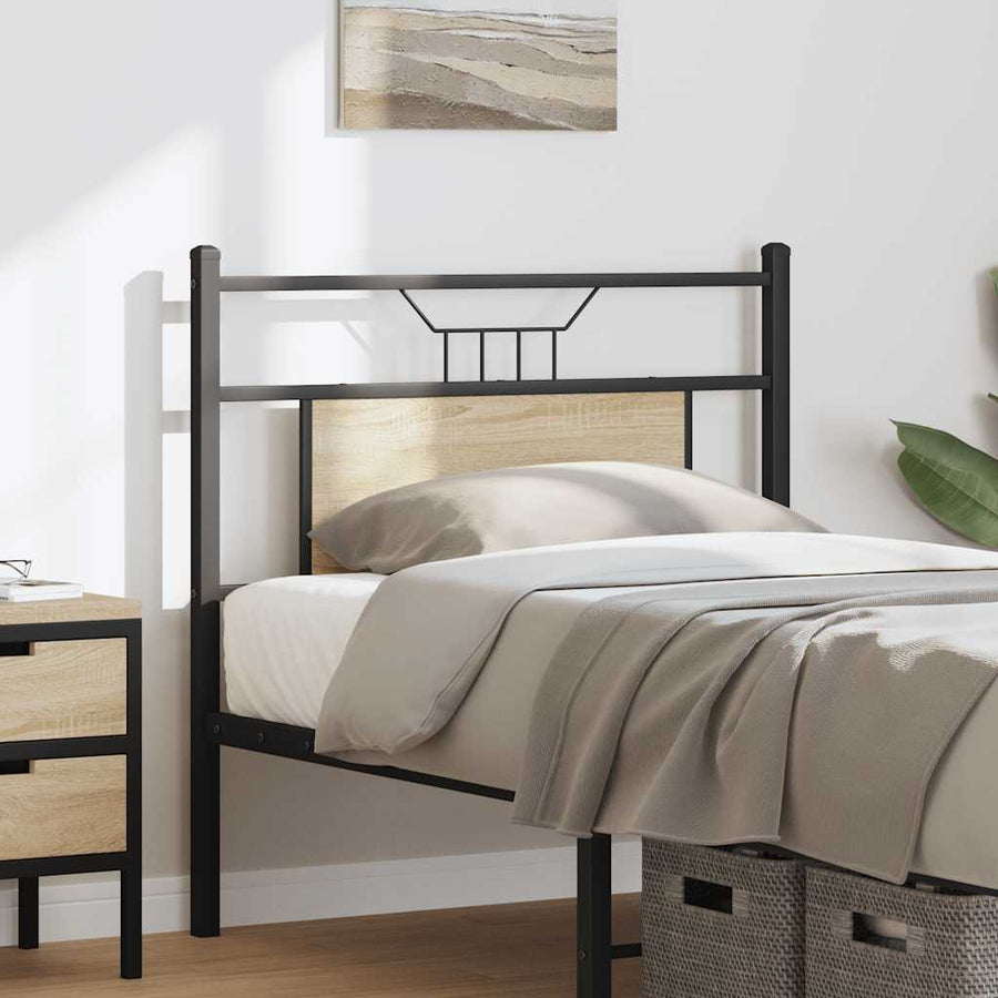 Hoofdbord Sonoma Spaanplaat En Staal Eikenkleurig 80 cm Sonoma eiken