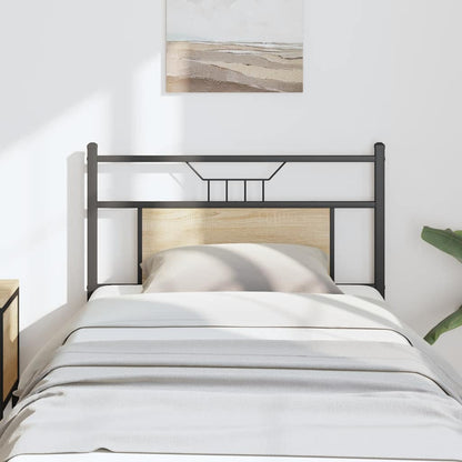 Hoofdbord Sonoma Spaanplaat En Staal Eikenkleurig 80 cm Sonoma eiken