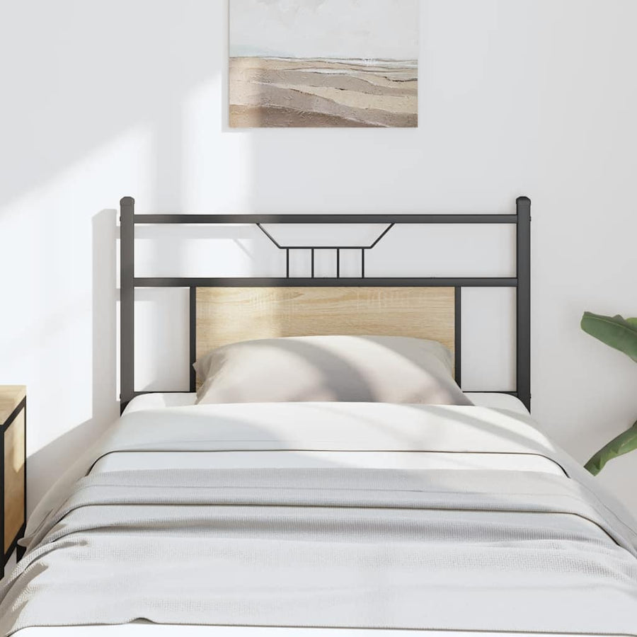 Hoofdbord Sonoma Spaanplaat En Staal Eikenkleurig 80 cm Sonoma eiken