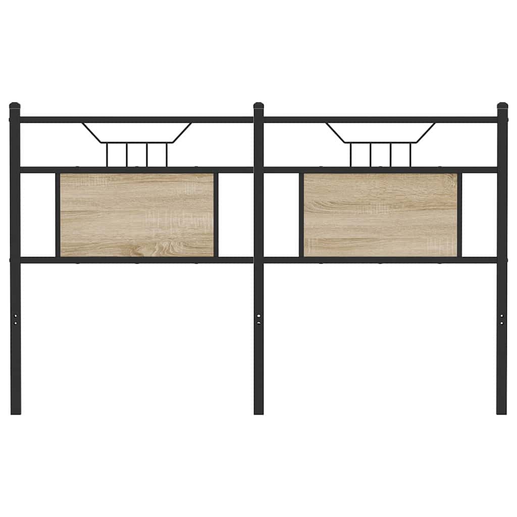 Hoofdbord Sonoma Spaanplaat En Staal Eikenkleurig 140 cm