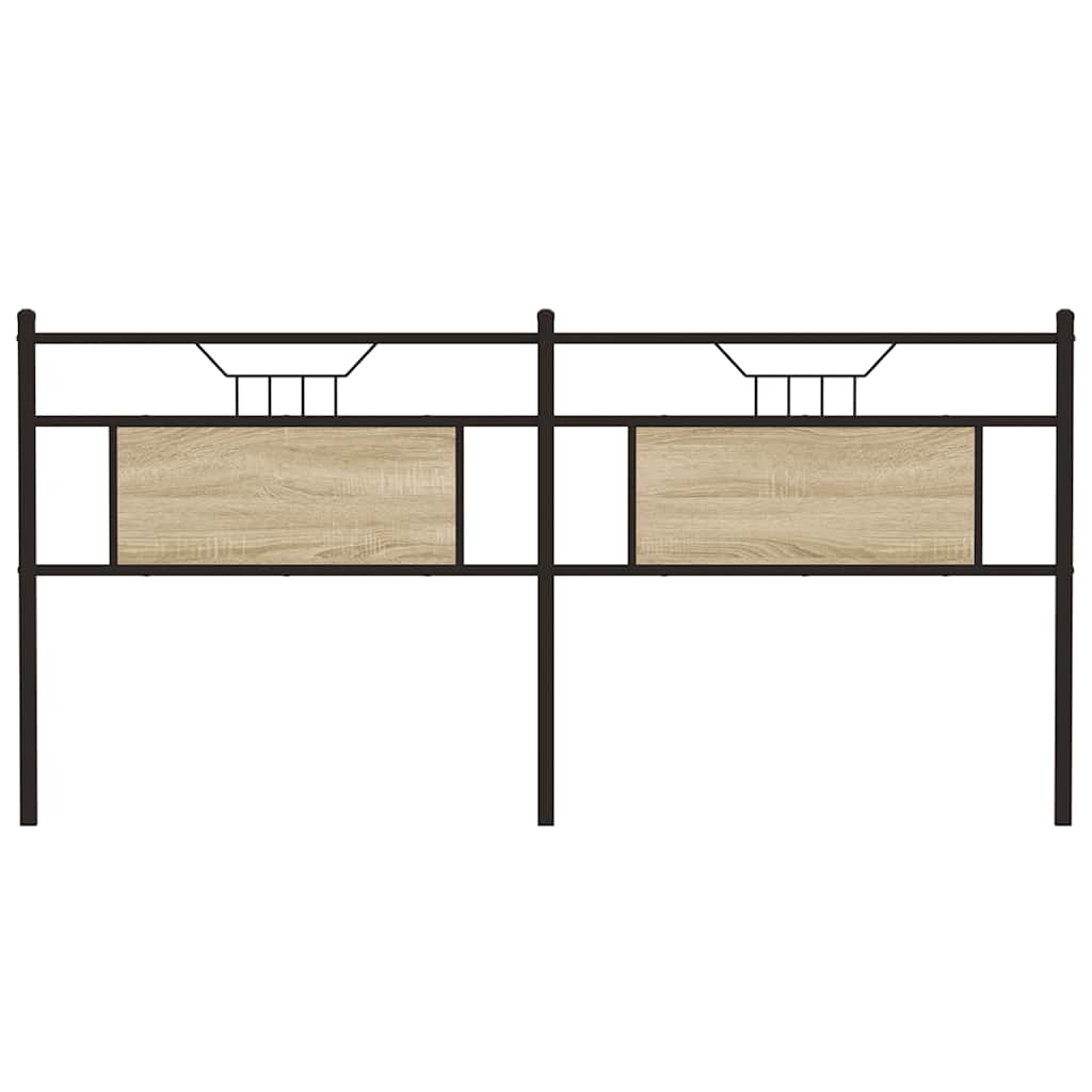 Hoofdbord Sonoma Spaanplaat En Staal Eikenkleurig 180 cm Sonoma eiken