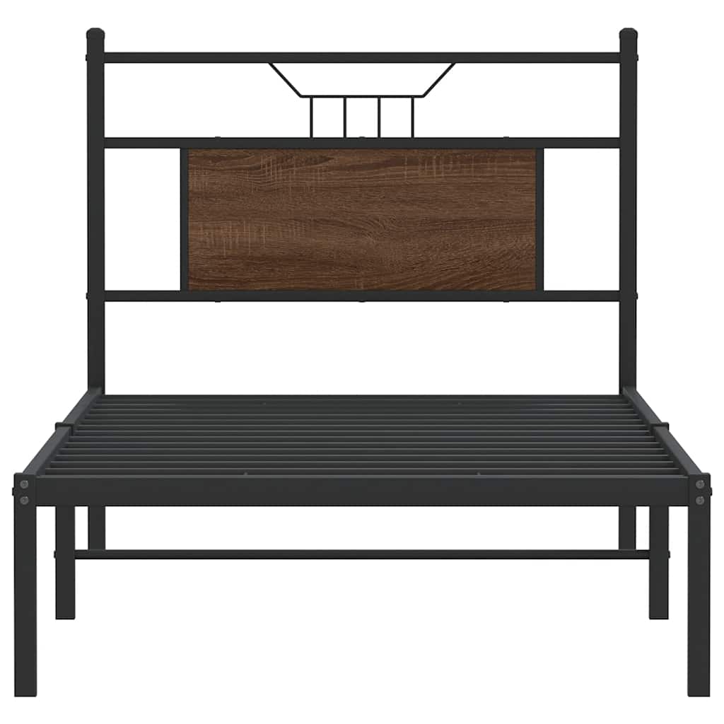 Bedframe zonder matras bewerkt hout bruin eikenkleur 75x190 cm