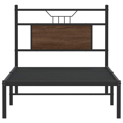 Bedframe zonder matras bewerkt hout bruin eikenkleur 75x190 cm