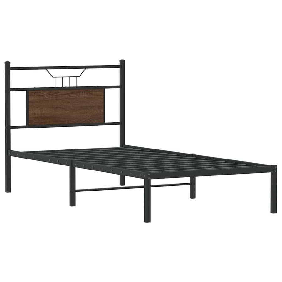 Bedframe zonder matras bewerkt hout bruin eikenkleur 80x200 cm