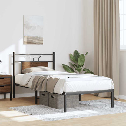 Bedframe zonder matras bewerkt hout bruin eikenkleur 80x200 cm
