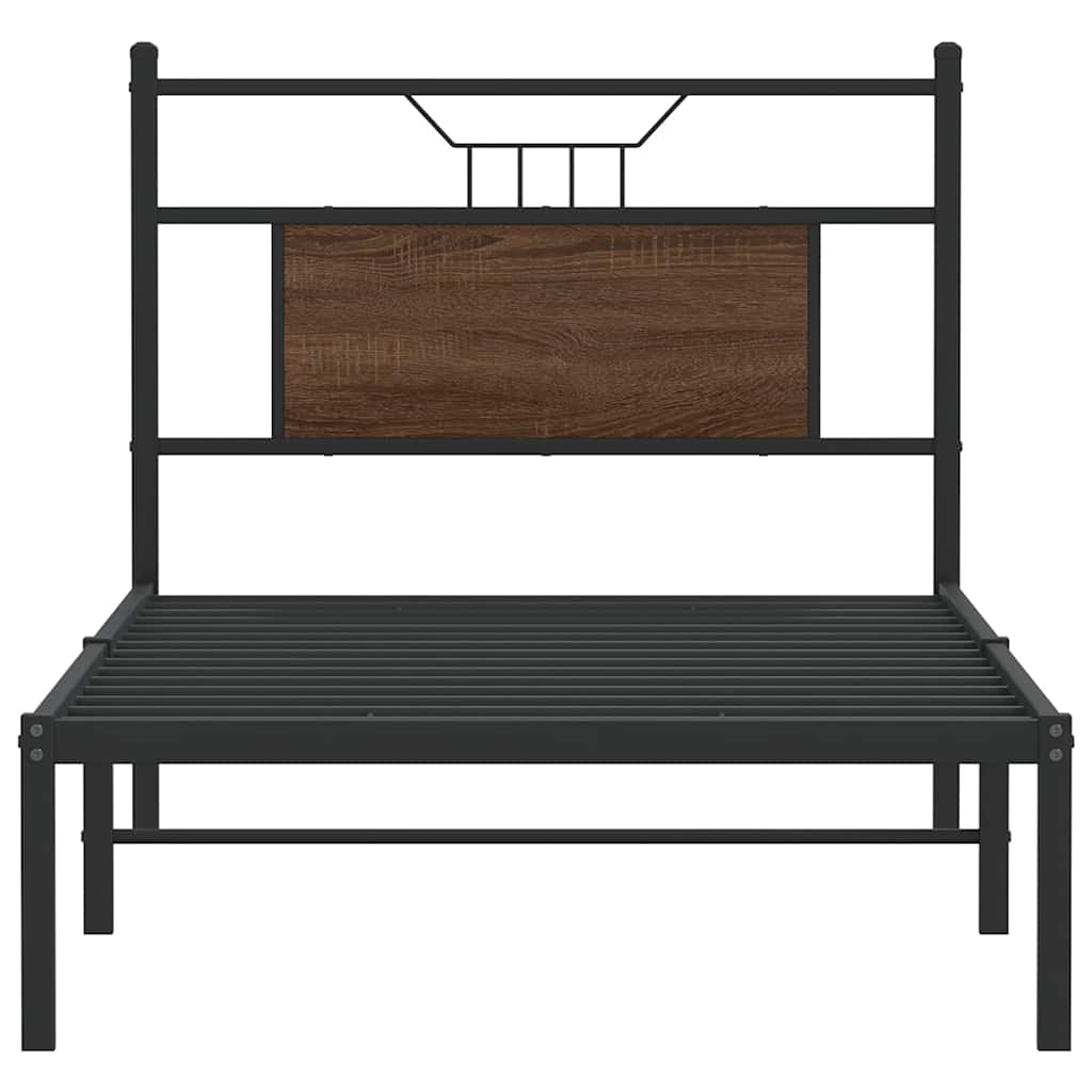 Bedframe zonder matras bewerkt hout bruin eikenkleur 80x200 cm
