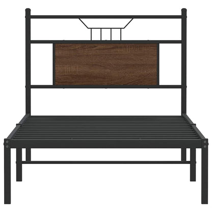 Bedframe zonder matras bewerkt hout bruin eikenkleur 80x200 cm