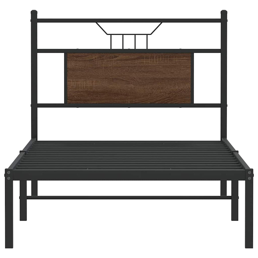Bedframe zonder matras bewerkt hout bruin eikenkleur 80x200 cm