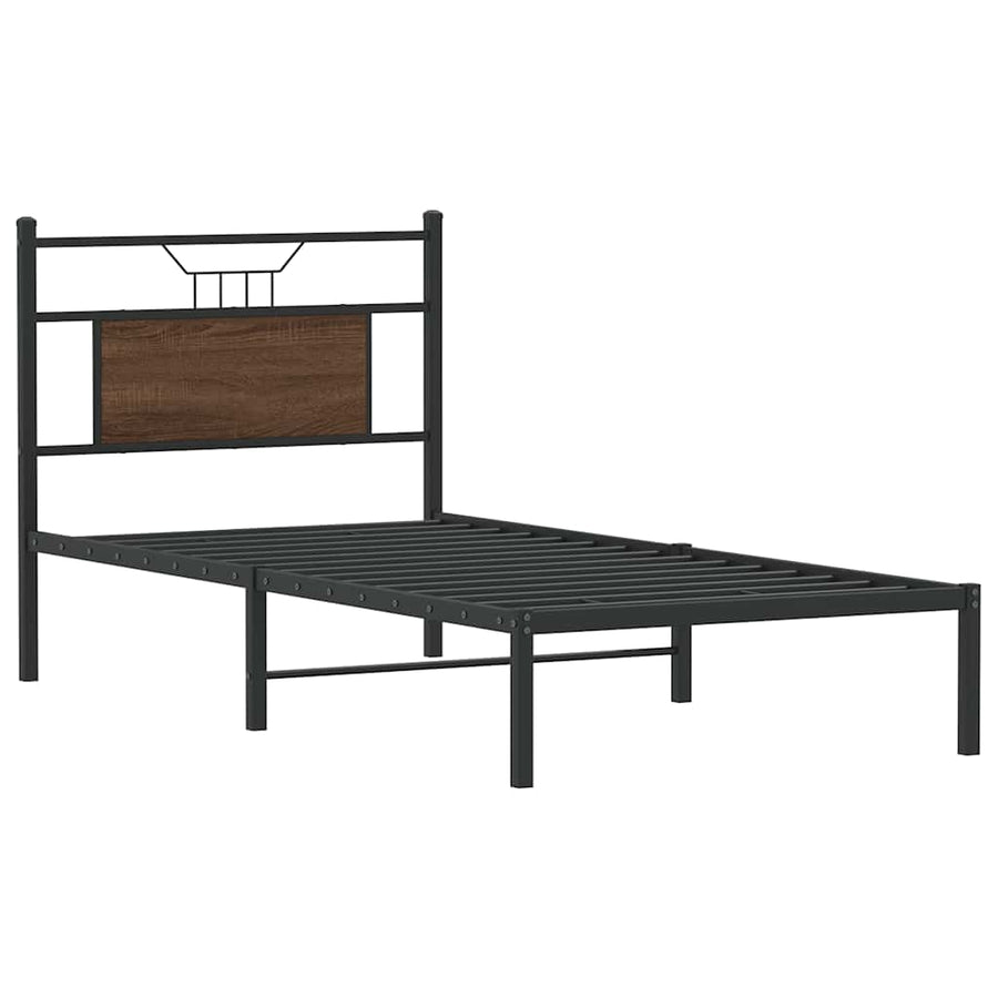 Bedframe zonder matras bewerkt hout bruin eikenkleur 90x190 cm