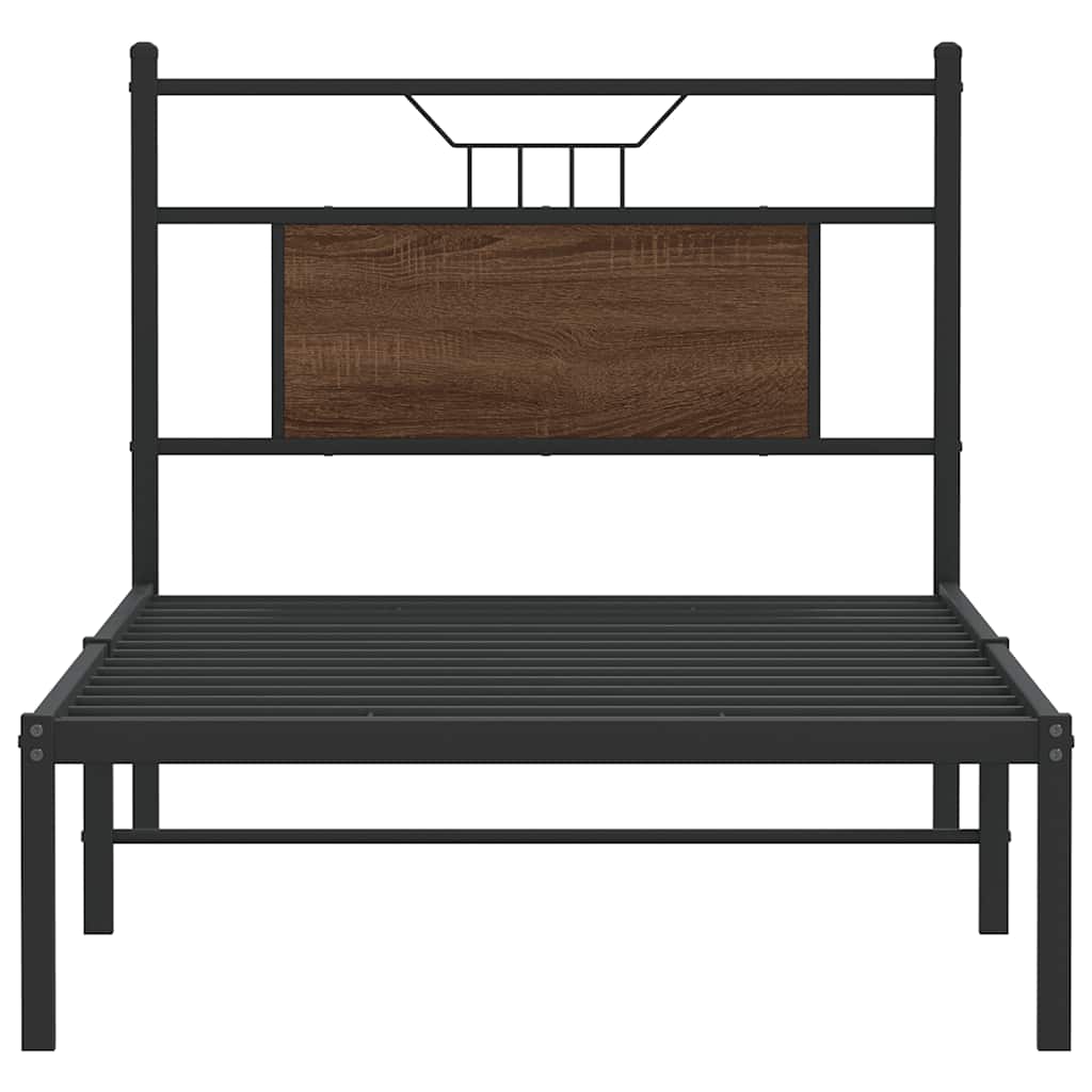 Bedframe zonder matras bewerkt hout bruin eikenkleur 90x190 cm