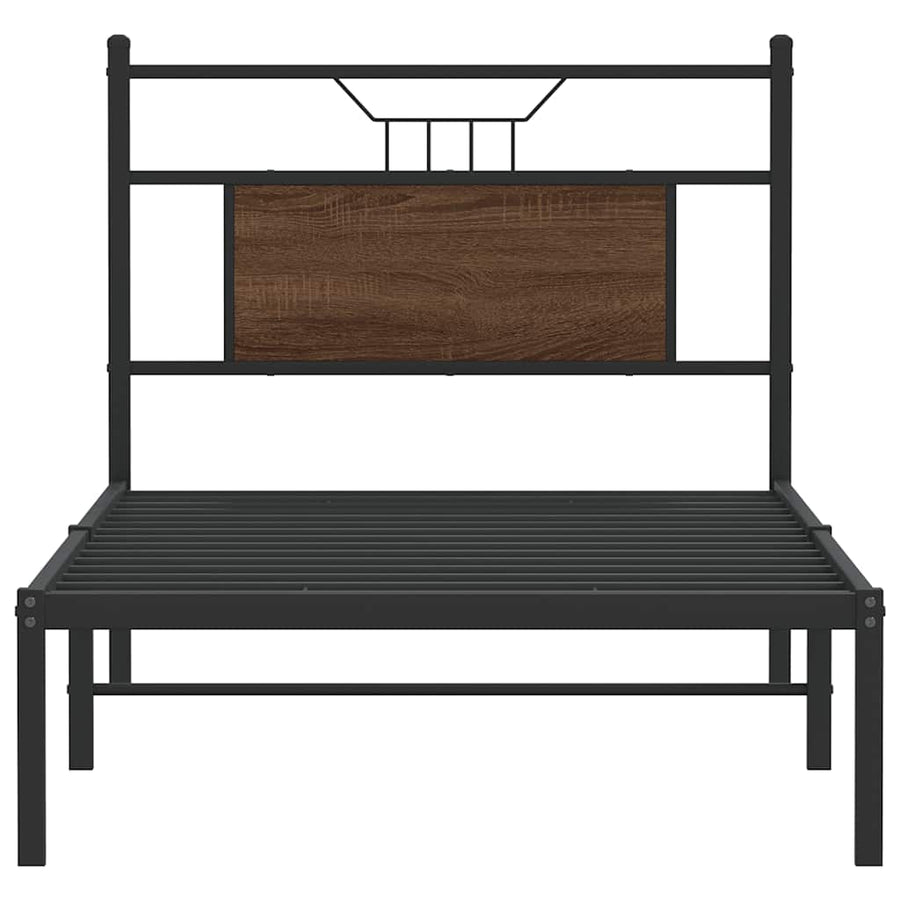 Bedframe zonder matras bewerkt hout bruin eikenkleur 90x190 cm