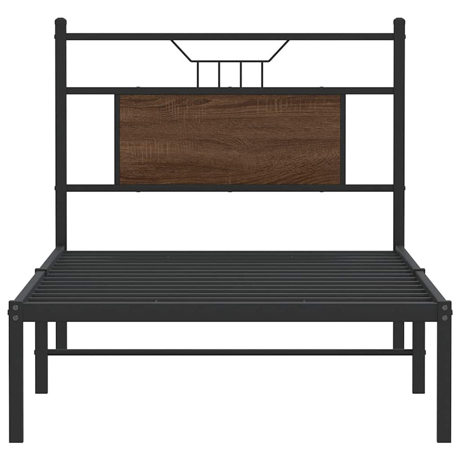 Bedframe zonder matras bewerkt hout bruin eikenkleur 90x200 cm