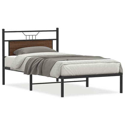 Bedframe zonder matras bewerkt hout bruin eikenkleur 100x190 cm