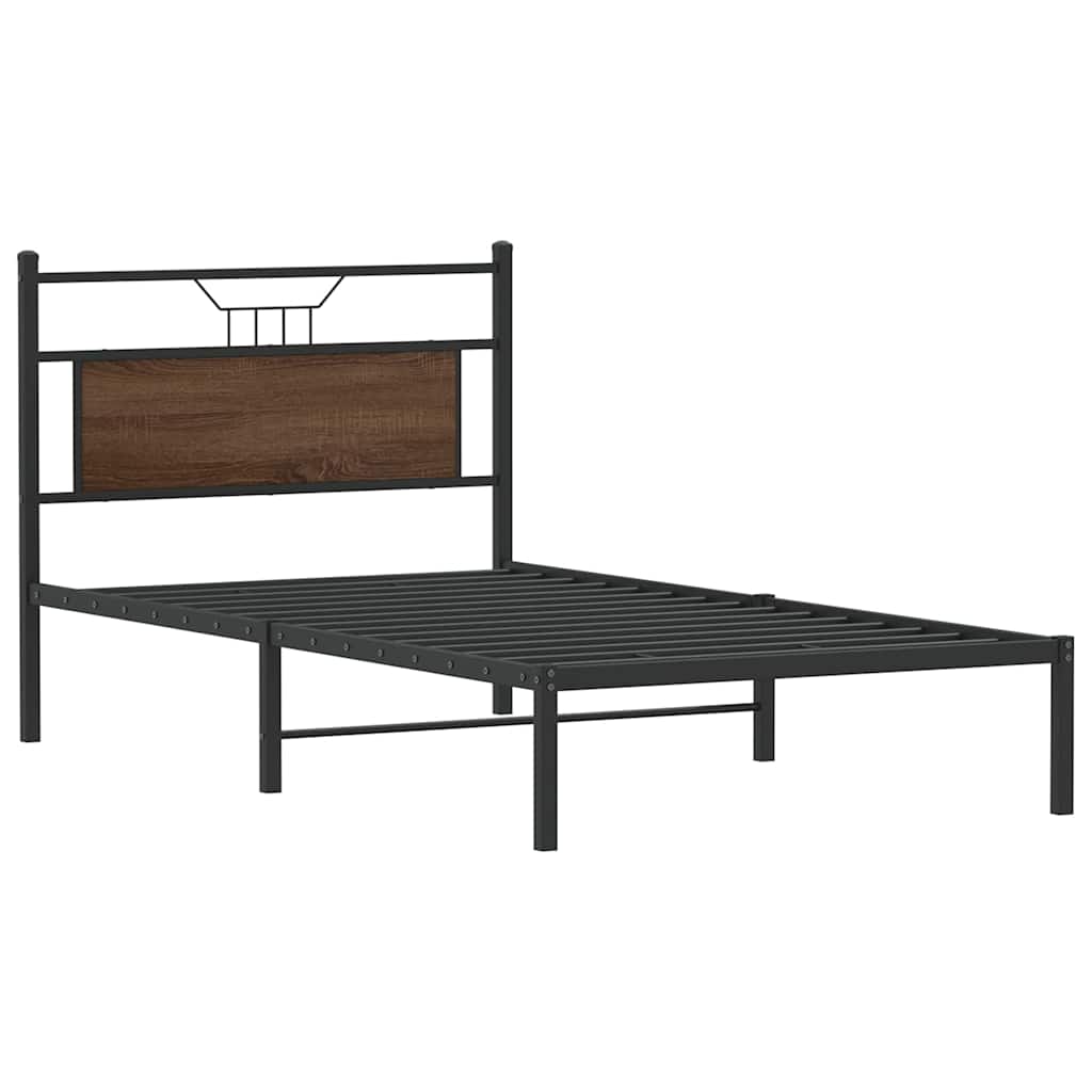 Bedframe zonder matras bewerkt hout bruin eikenkleur 100x190 cm