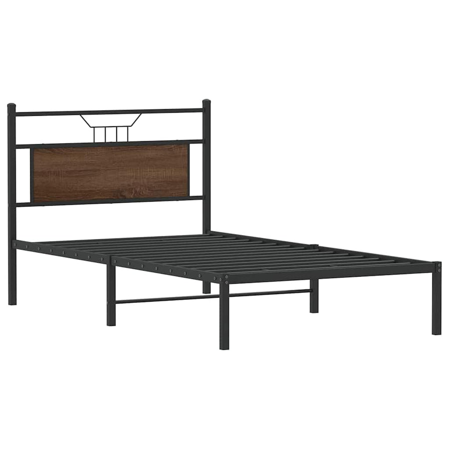 Bedframe zonder matras bewerkt hout bruin eikenkleur 100x190 cm