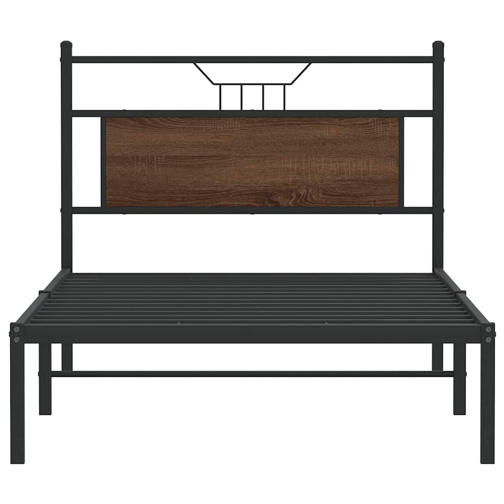 Bedframe zonder matras bewerkt hout bruin eikenkleur 100x190 cm