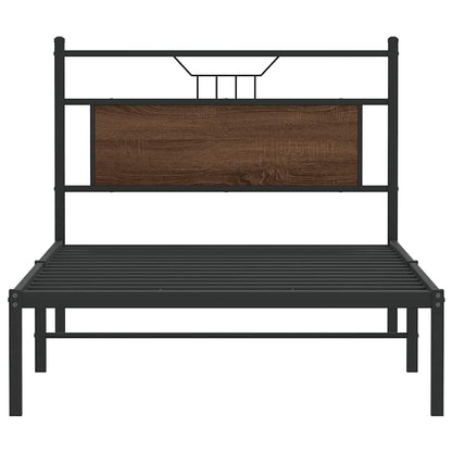 Bedframe zonder matras bewerkt hout bruin eikenkleur 100x190 cm