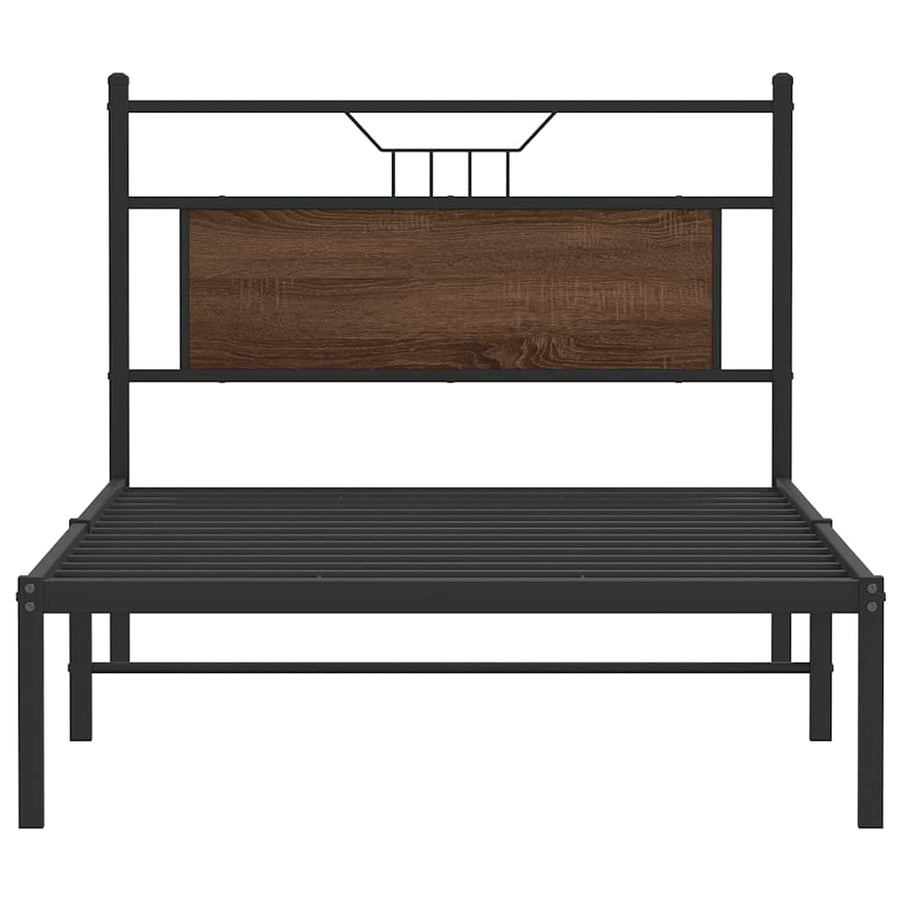Bedframe zonder matras bewerkt hout bruin eikenkleur 100x190 cm