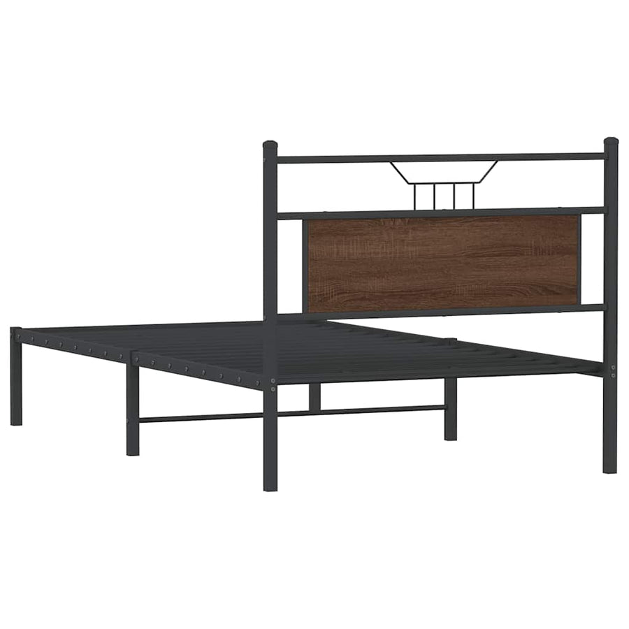 Bedframe zonder matras bewerkt hout bruin eikenkleur 100x190 cm