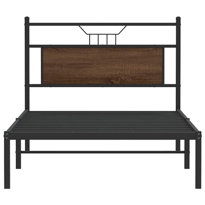 Bedframe zonder matras bewerkt hout bruin eikenkleur 100x200 cm
