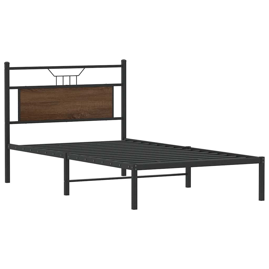 Bedframe zonder matras 107x203 cm spaanplaat bruin eikenkleurig