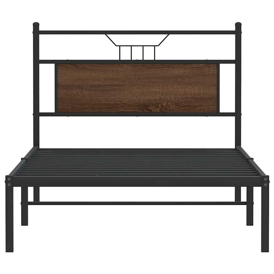 Bedframe zonder matras 107x203 cm spaanplaat bruin eikenkleurig