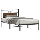 Bed frame without mattress 107x203 cm chipboard brown oak look