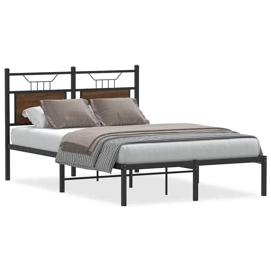 Bedframe zonder matras bewerkt hout bruin eikenkleur 120x190 cm