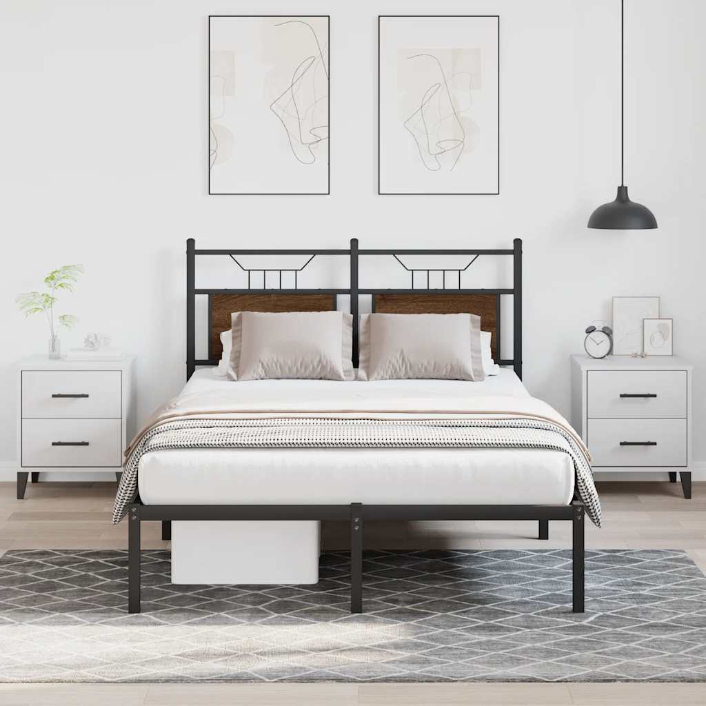 Bedframe zonder matras bewerkt hout bruin eikenkleur 120x190 cm