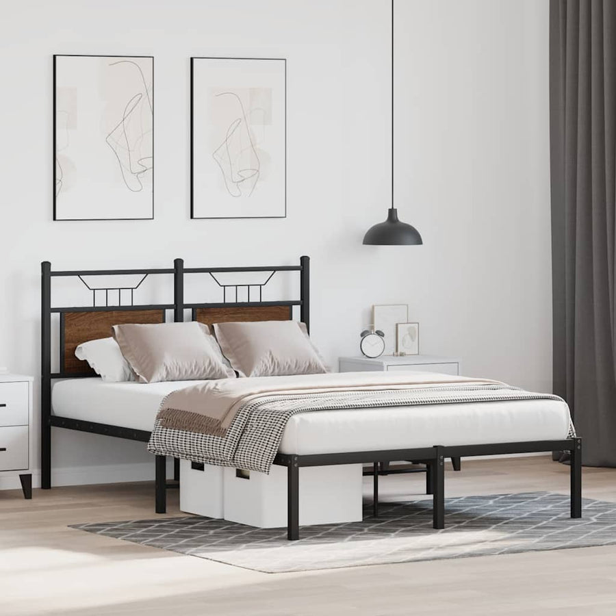 Bedframe zonder matras bewerkt hout bruin eikenkleur 120x190 cm