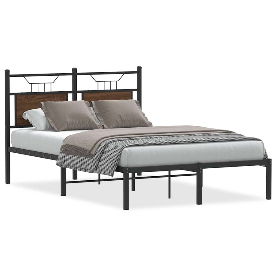 Bedframe zonder matras bewerkt hout bruin eikenkleur 120x200 cm