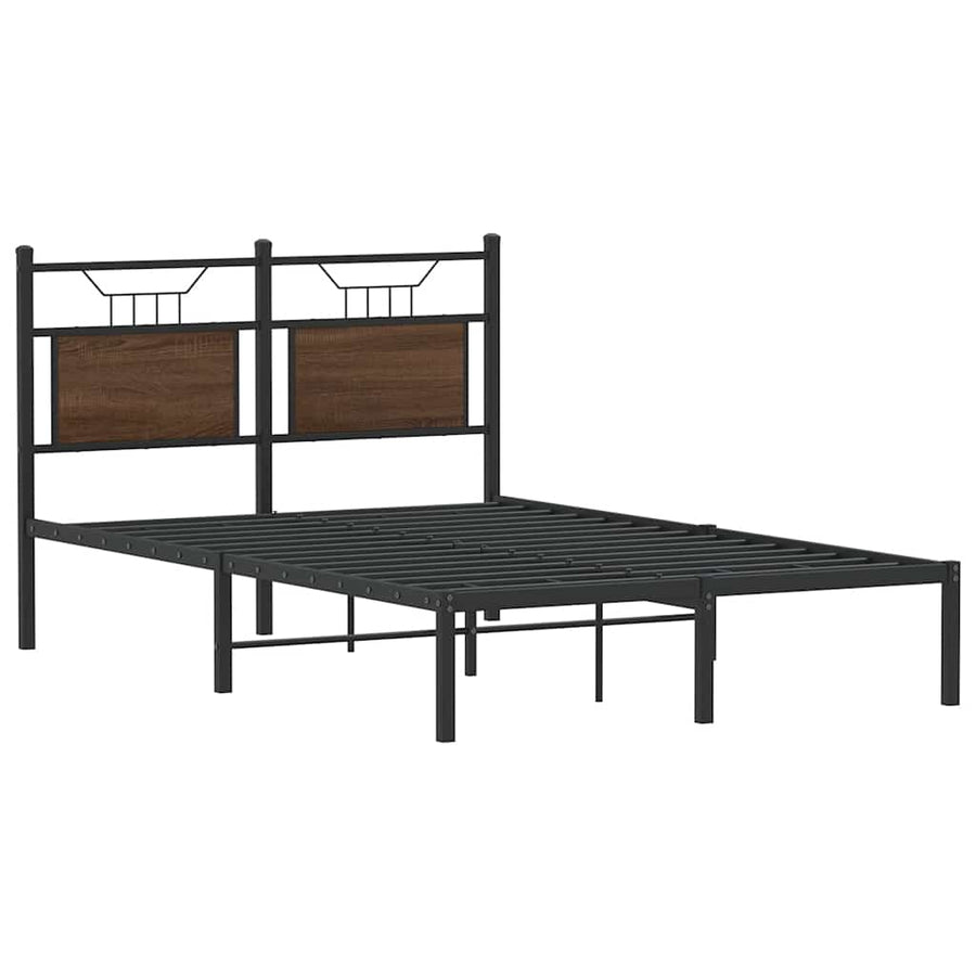 Bedframe zonder matras bewerkt hout bruin eikenkleur 120x200 cm