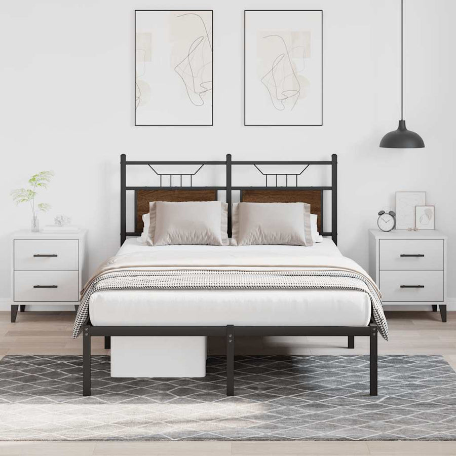 Bedframe zonder matras bewerkt hout bruin eikenkleur 120x200 cm
