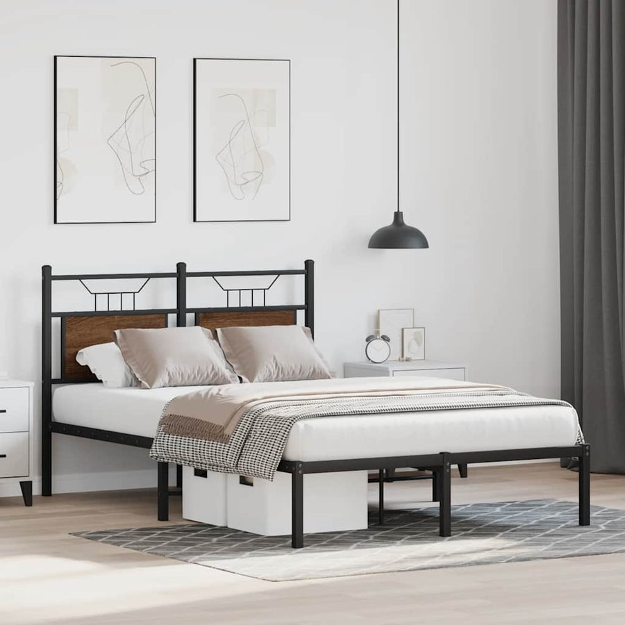 Bedframe zonder matras bewerkt hout bruin eikenkleur 120x200 cm