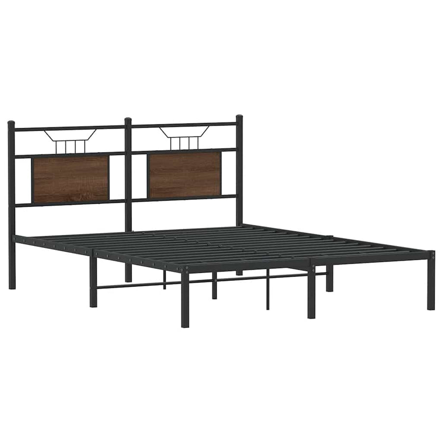Bedframe zonder matras bewerkt hout bruin eikenkleur 137x190 cm