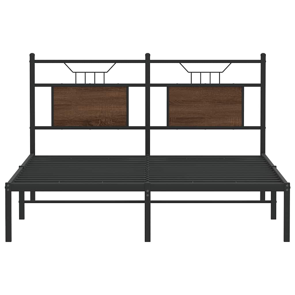 Bedframe zonder matras bewerkt hout bruin eikenkleur 137x190 cm