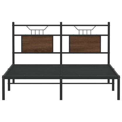 Bedframe zonder matras bewerkt hout bruin eikenkleur 137x190 cm
