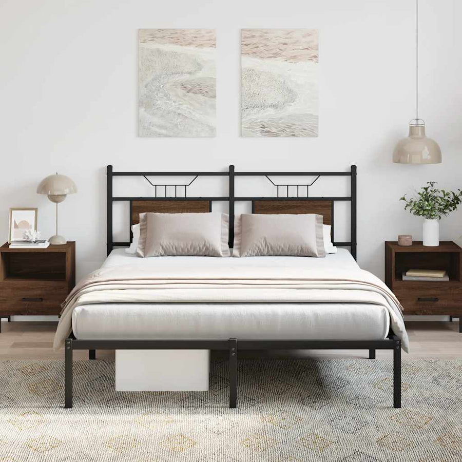 Bedframe zonder matras bewerkt hout bruin eikenkleur 140x190 cm
