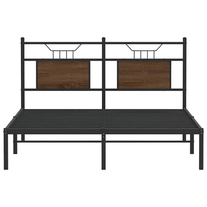 Bedframe zonder matras bewerkt hout bruin eikenkleur 140x190 cm